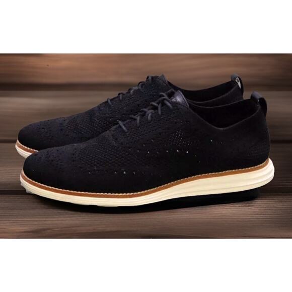 Cole Haan Grand OS Black Stitchlite Wingtip Oxford Shoes Mens Size 14 Fast Ship main image 7